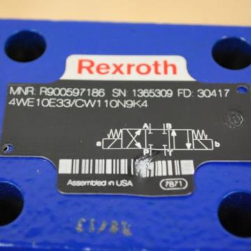 Rexroth #4WE10E33/CW110N9K4, #ZDR10DP2-54/75YM/12, #DD05HP013S. - USED