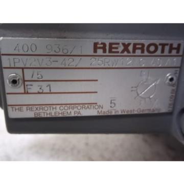 REXROTH 1PV2V3-42/25RW12MC40A1 HYDRAULIC PUMP *USED*