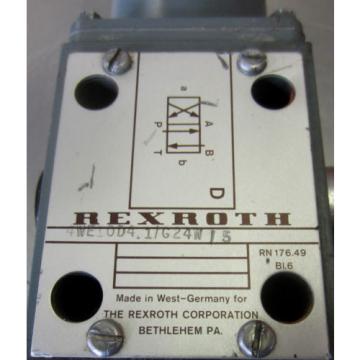 REXROTH HYDRAULIC CONTROL VALVE 4WE10D4.1/G24W/5 Used T/O