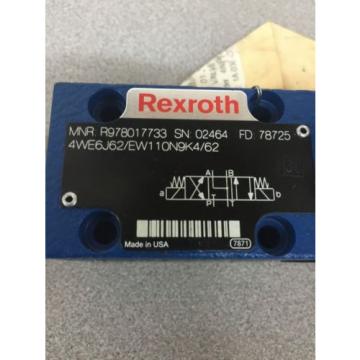 NEW REXROTH R978017733 HYDRAULIC VALVE 4WE6J62/EW110N9K4/62