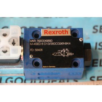 Rexroth R900049890 M-4SED6D13/350CG96N9K4 Hydraulic Solenoid Valve 80/96VDC New