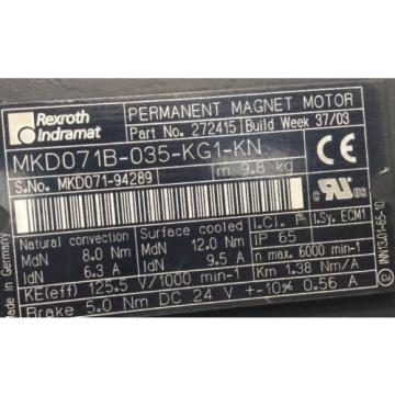 REXROTH-INDRAMAT PERMANENT-MAGNET-MOTOR &lt;&gt; MKD071B -035 -KG1 -KN
