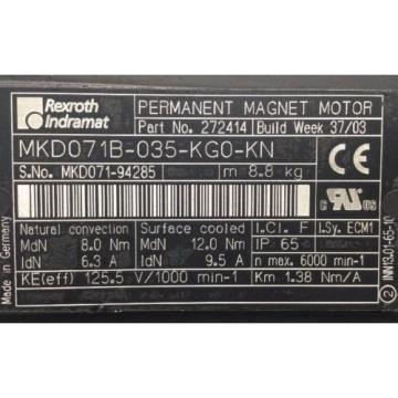 REXROTH-INDRAMAT PERMANENT-MAGNET-MOTOR &lt;&gt; MKD071B -035 -KG0 -KN