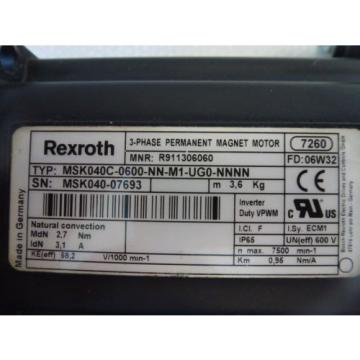 Rexroth MSK040C-0600-NN-M1-UG0-NNNN, fase 3 Motore Magnetico Permanente