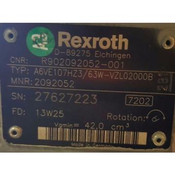 AA6VE107HZ3/63W-VZL020000B,  Rexroth Motor, 6.51 cu in3/rev