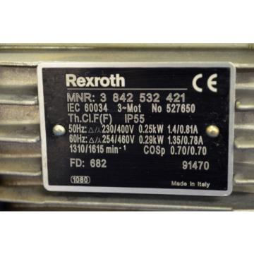 Rexroth Drehstrommotor MNR 3.842.532.421 Motor 0,25kW Getriebemotor Rexroth