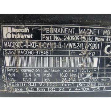 Rexroth Indramat MAC090C-0-KD-4-C Servo Motor w/ Geber Rod NICE SHAPE