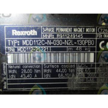 REXROTH MDD112C-N-030-N2L-130PB0 3-PHASE PERMANENT MAGNET MOTOR *NEW NO BOX*