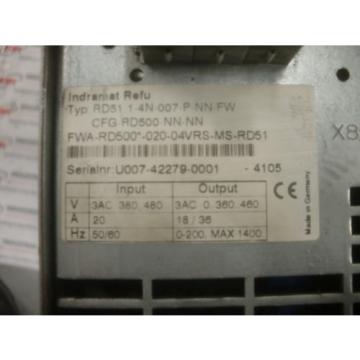 REXROTH INDRAMAT SERVO DRIVE CONTROLLER  RD51.1-4N-003-P-NN-FW