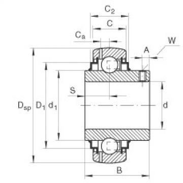 FAG Germany Radial insert ball bearings - GY1010-KRR-B-AS2/V
