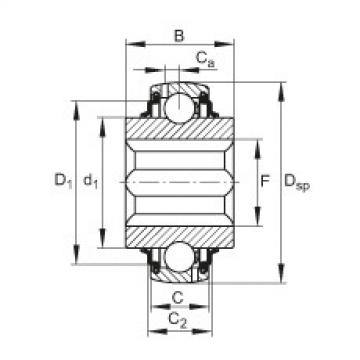FAG Germany Self-aligning deep groove ball bearings - GVKE16-205-KRR-B-AS2/V-AH01