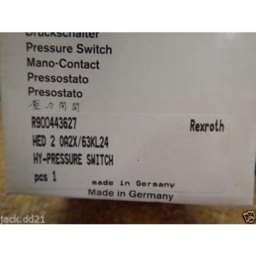 NEW Bosch Rexroth Hydraulic Pressure Switch HED 2 OA2X/63KL24 Bourdon Tube Frame