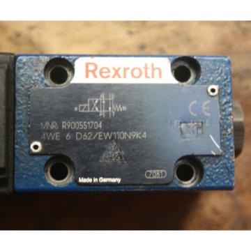 REXROTH HYDRAULICS 4WE 6 D62/EW11N9K4 R900551704 Solenoid  Directional Valve