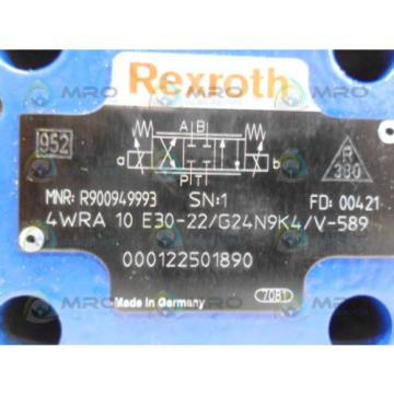 REXROTH 4WRA10E30-22/G24N9K4/V-589 HYDRAULIC VALVE *NEW NO BOX*