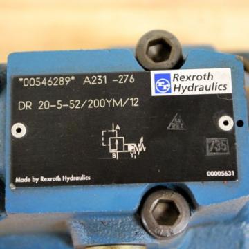 Rexroth DR20-5-52/200YM/12 Hydraulic Valve. *00546289* #A231-276. - USED