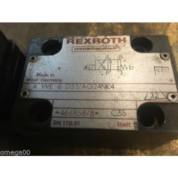 Rexroth / Okuma Hydraulic Valve, 4WE6D51/AG24NK4V-S0-43A-813, Used