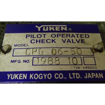Yuken Pilot Operated Check Valve CPG-06-50 _ CPG0650 _ 1988 10 _ CPG 06-50