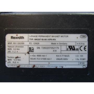 Rexroth Indramat MKD071B-061-KP0-KN Servo Motor 3 PH Permanent Magnet R911262599