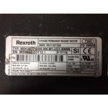 Rexroth MSK060C-0300-NN-M1-UG1-NNNN, R911307220, 3-Phase Motor