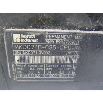 Rexroth Indramat MKD071B-035-GP0-KN PM Servo Motor 6.3A 6000RPM ! WOW !