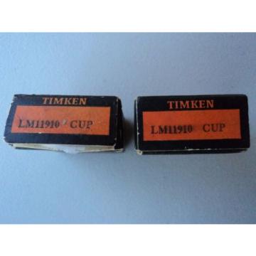Lot of 2 New  Tapered Roller Bearing LM-11910 Cup &#034;NOS&#034;