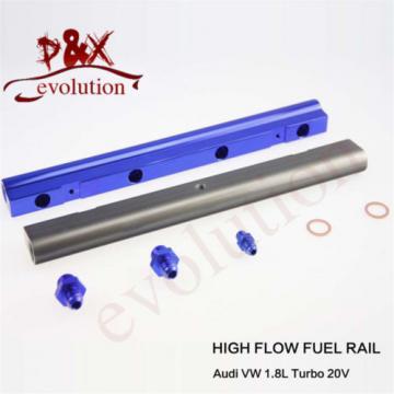 Aluminum High Flow Injector Fuel Oil Rail kit for Audi VW 1.8L Turbo 20V blue