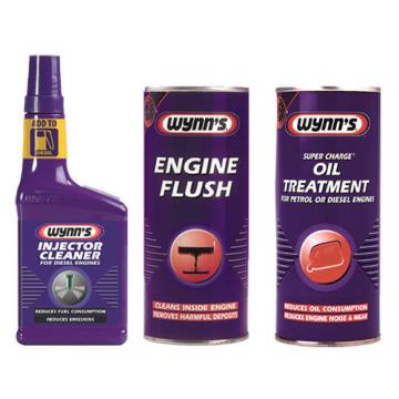 Wynns 3pcs Engine Flush + Super Charge Oil Treatment + Diesel Injector Cleaner