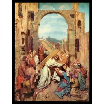 VINTAGE   1953 &#034;CHRIST BEARING HIS CROSS&#034; ART PRINT BY DOMENICO MASTROIANNI