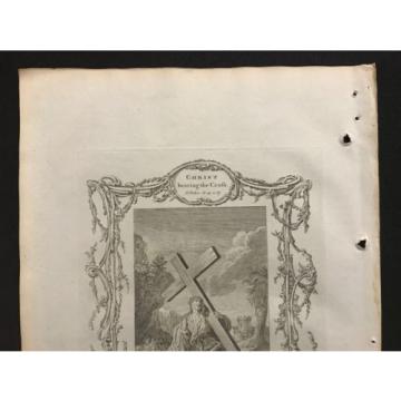 Antique   Bible Print - 1778 Practical Family Bible, Christ Bearing the Cross