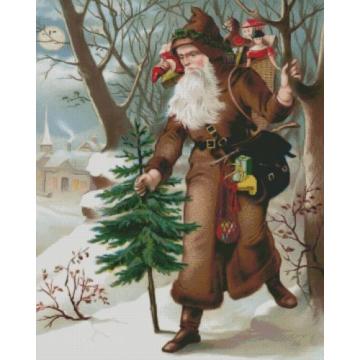 SANTA   BEARING GIFTS~COUNTED CROSS STITCH PATTERN ONLY