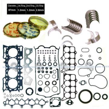 98-01   Honda Prelude 2.2L H22A4 DOHC VTec Full Set Piston Rings Main Rod Bearings