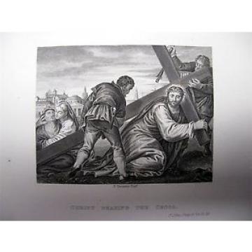 1838   BOOK PLATE PRINT PICTORAL HISTORY OF BIBLE BY VERONESE CHRIST BEARING CROSS
