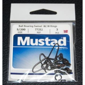 Mustad   77252-5/200 Ball Bearing Swivel Welded Rings and Cross Lock Snap 200lb