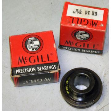 McGill ER14 7/8&#034; Sealed Bearing Insert 2&#034; OD 1 3/8&#034; D 2x Set Screw W/ Snap Ring