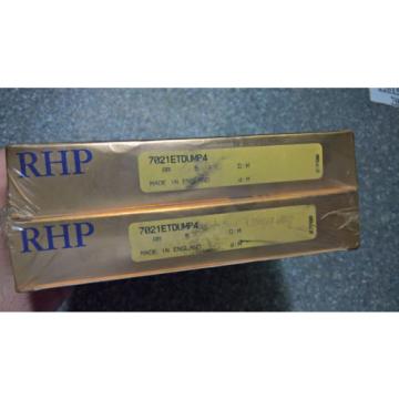 RHP   630TQO920-4   7021ETDUMP4 - 4 PACKS OF 2 - SUPER PRECISION BEARING, NEW; CUSCINETTI Industrial Bearings Distributor