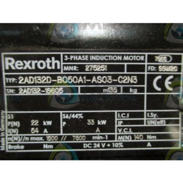 REXROTH 2AD132D-B050A1-AS03-C2N3 3-PHASE INDUCTION MOTOR *NEW NO BOX*