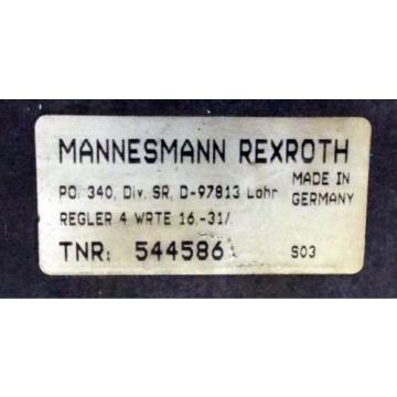 1 USED MANNESMANN REXROTH 4WRTE 16 V200L CLOSED LOOP DIRECTIONAL CONTROL VALVE