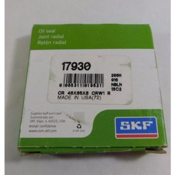 SKF Nitrile Oil Seal, 46mm x 65mm x 8mm, 17930, 8439LJQ2