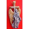 Russian   Handmade Pendant Cross Bearing Guardian Angel Silver Gold #020.21 #1 small image