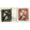 1841   covers bearing 1d black and 1d red from Tonque, with manuscript CROSS canc. #2 small image