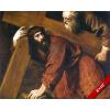 JESUS   CHRIST CARRYING BEARING CROSS PAINTING CHRISTIAN BIBLE ART CANVAS PRINT #1 small image