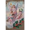 CHRISTMAS   ANGEL BEARING CROSS WITH MUSICAL CHERUBS POSTCARD H22 XMAS ALL YEAR #1 small image