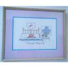 Completed   Cross Stitch Teddy Bear THOUGHT BEARING Framed Baby Nursery Children #1 small image
