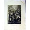Old   Antique Print Scene Jesus Bearing Cross Bible Holy Siers Horse 638B378 #1 small image