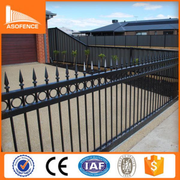 galvanized steel garden fence/40*40 rail black color steel fence #1 image