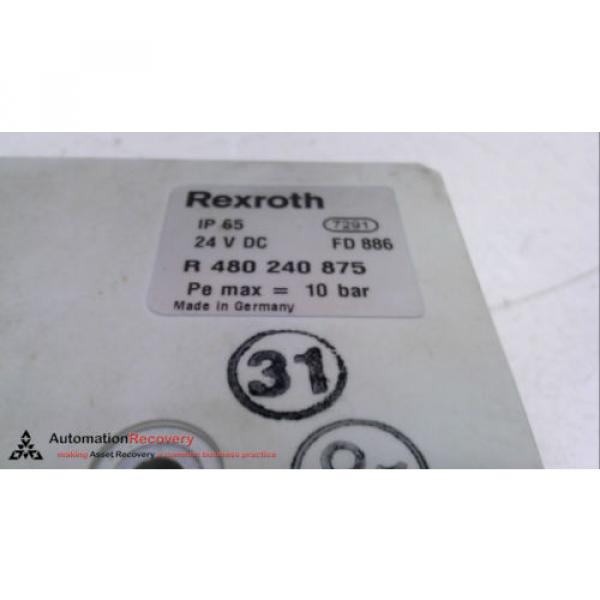 REXROTH R 480 240 875, PNEUMATIC MANIFOLD END BLOCK, 24 VDC, 10 BAR #231335 #3 image