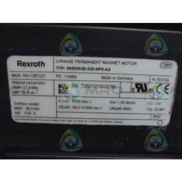 REXROTH MHD093B-035-NP0-AA 3 PHASE MAGNET MOTOR *NEW NO BOX* #1 image