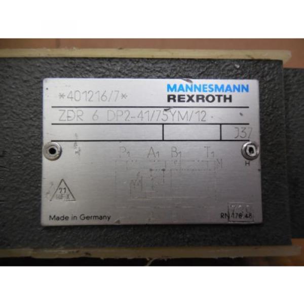 Rexroth Mannesmann Hydraulic Valve ZDR 6 DP2-41/75YM/12 ZDR6DP24175YM12 New #3 image