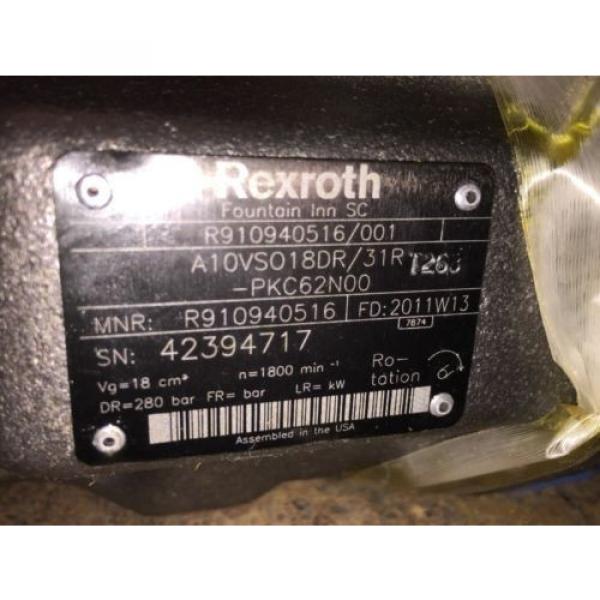 Rexroth Hydraulic Pump AA10VS018DR 31RPK C62N00 R910940516 #2 image
