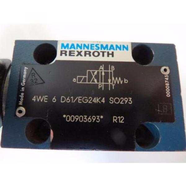 Mannesmann Rexroth 4WE 6 D61/EG24K4 SO293 Hydraulic Directional Valve 350bar #4 image